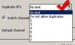 select the desired duplicate ips